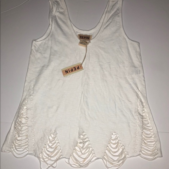 Anthropologie Pepin- Echo CutOut Tank White Xs NWT - Picture 4 of 5